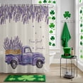 thumbnail image 5 of Shower Curtain, Blossom Lavender Purple Truck Waterproof Shower Curtain Set with Hooks for Bathroom Showers,Stalls and Bathtubs,72x72In Watercolor Floral on Burlap, 5 of 9