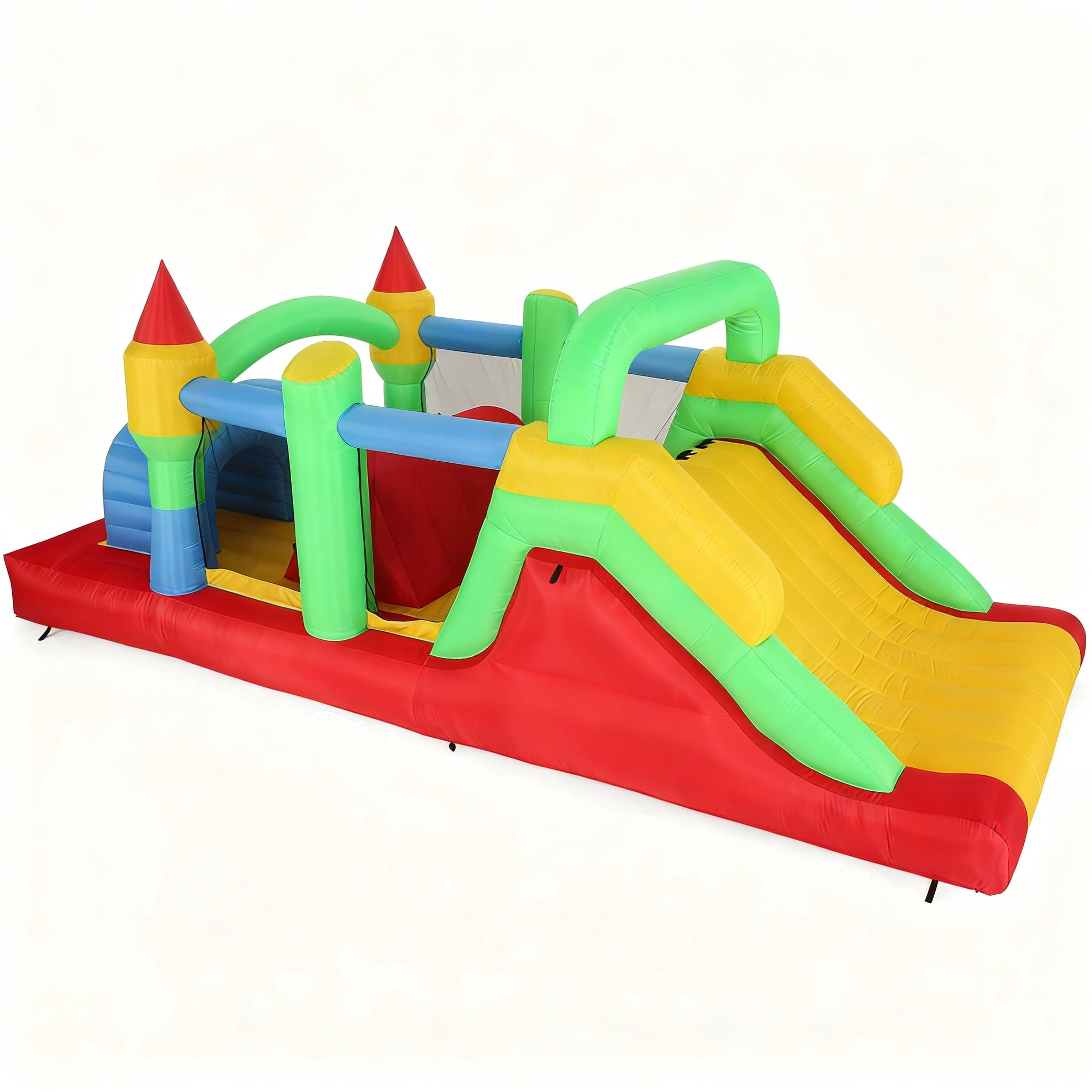 Sailvan Inflatable Bounce House, Indoor/Outdoor Bouncy House with Inflatable Obstacle Dual Tunnels, Large Slide Climbing Bounce Area Castle for Party