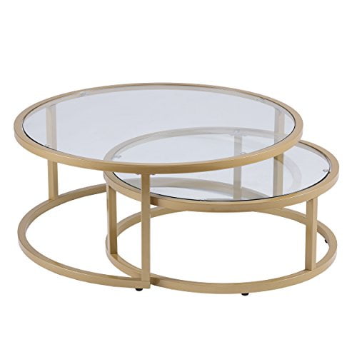 Furniture Hotspot Gold Nesting Coffee Table 2 Pc Round 35 5 W X D 14 75 H Canada Furniture Hotspot Gold Nesting Coffee, What Is A Small Round Table Called