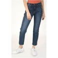 thumbnail image 2 of Grace in LA Jeans Women's Leopard Side Stripe Boyfriend Junior Fit Stretch Jeans (26), 2 of 4
