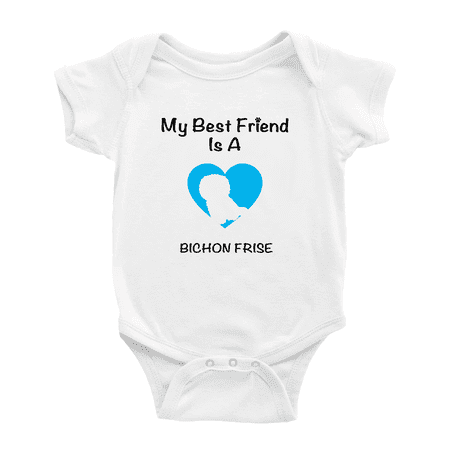 

My Best Friend is A Bichon Frise Dog Funny Baby Bodysuit 0-3 Months