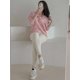 thumbnail image 4 of Blusa Holgada De Manga Larga Rosa Para Mujer, 4 of 30