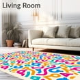 thumbnail image 2 of ODIKA 4'x6' Machine Washable Non-Slip Area Rug, Interactive Letter Maze with Interlocking Paths and Cheerful Icons High Traffic Rug with Pad, Pink, 690656, 2 of 8