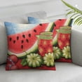 thumbnail image 2 of QZHH Tache Watermelon Throw Pillow Cover Blue Red Fruity Drinks Colorful Watermelon Lemonade Decorative Spring Summer Light Blue Tapestry 2 Piece Cushion Cover,, 2 of 6