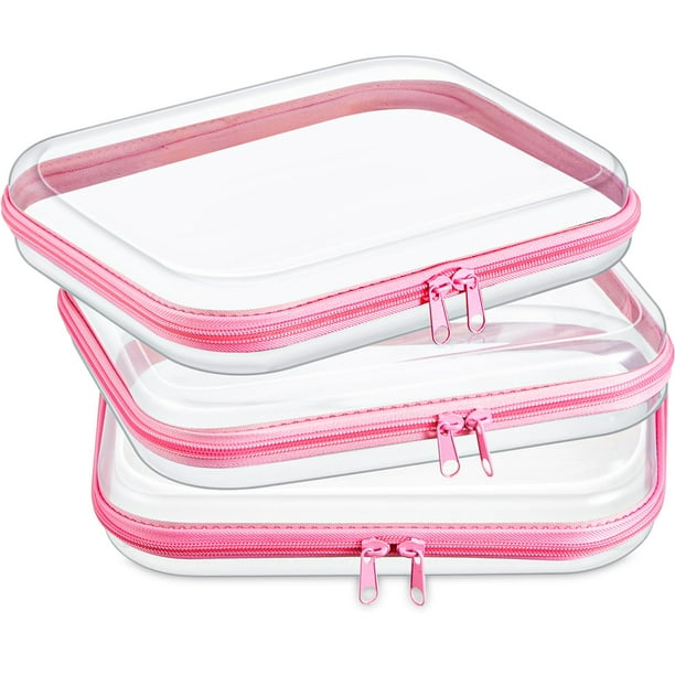 Funda rígida transparente con cierre, bolsa de plástico, bolsa de maquillaje transparente
