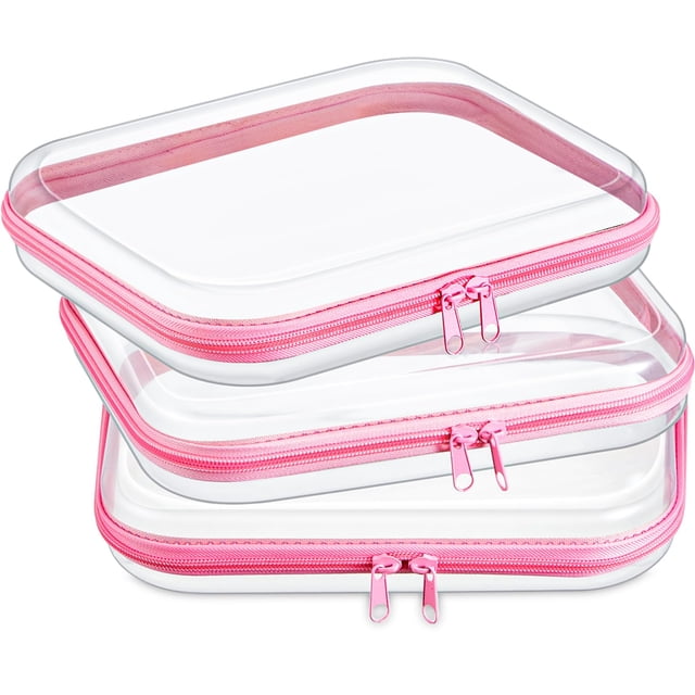 Funda rígida transparente con cierre, bolsa de plástico, bolsa de maquillaje transparente