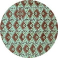 thumbnail image 1 of Ahgly Company Indoor Round Abstract Light Blue Modern Area Rugs, 5' Round, 1 of 4