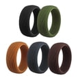 thumbnail image 4 of Alianzas de boda de silicona con textura de corteza para hombre de 5 paquetes, anillos de 8,7 mm de ancho, tamao 10 Sunnimix Anillos de silicona para hombres, 4 of 8