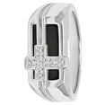 thumbnail image 2 of Men’s Sterling Silver Diamond Accent Cross Ring, 2 of 4