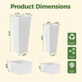 thumbnail image 2 of Gaderth Tall Planters Set of 2, 61 and 81 cm Indoor Outdoor Front Porch Planters With Inner Pots and Drainage Holes, Large Decorative Rattan Texture Flower Pots for Patio Backyard Garden Home, 2 of 6