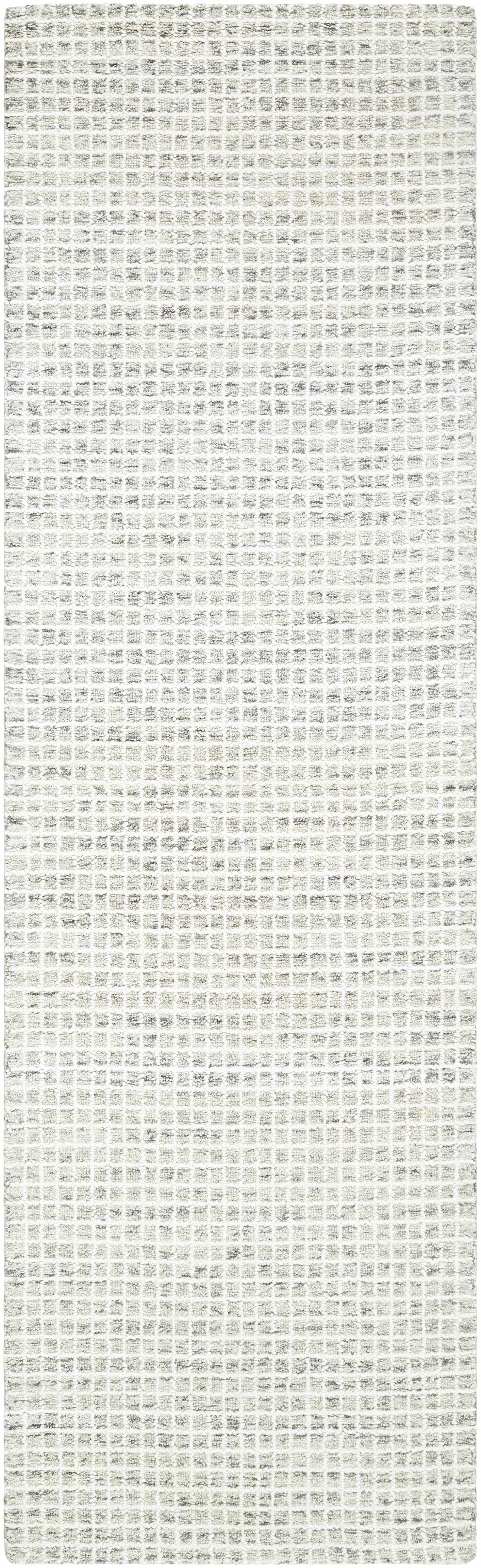 Hauteloom Anahid Wool Living Room, Bedroom Area Rug - Contemporary - Light Silver, Off White, Slate Blue - 4' x 6'