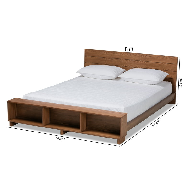 Baxton Studio Regina Modern Rustic Ash Walnut Brown Finished Wood Queen Size Platform Storage Bed with Built-In Shelves Baxton Studio Regina Modern Rustic Ash Walnut Brown Finished Wood Queen Size Platform Storage Bed with Built-In Shelves