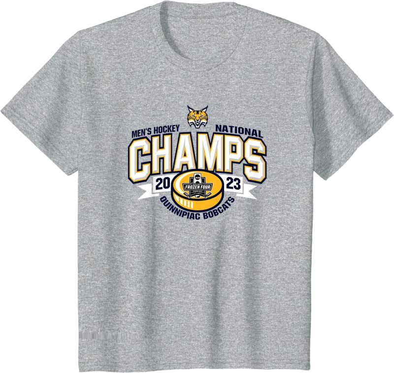 Quinnipiac Bobcats National Champs 2023 Ice Hockey Gray TShirt