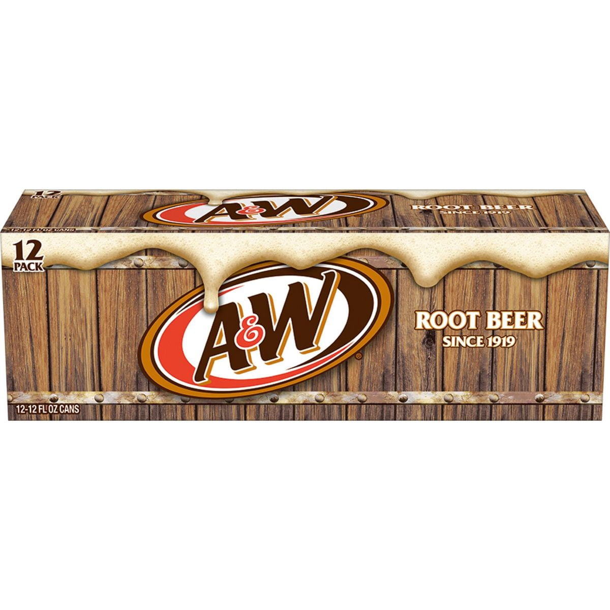 DSD Beverages, A&W Root Beer Zero Sugar Soda, 12pk, 12 fl oz Cans