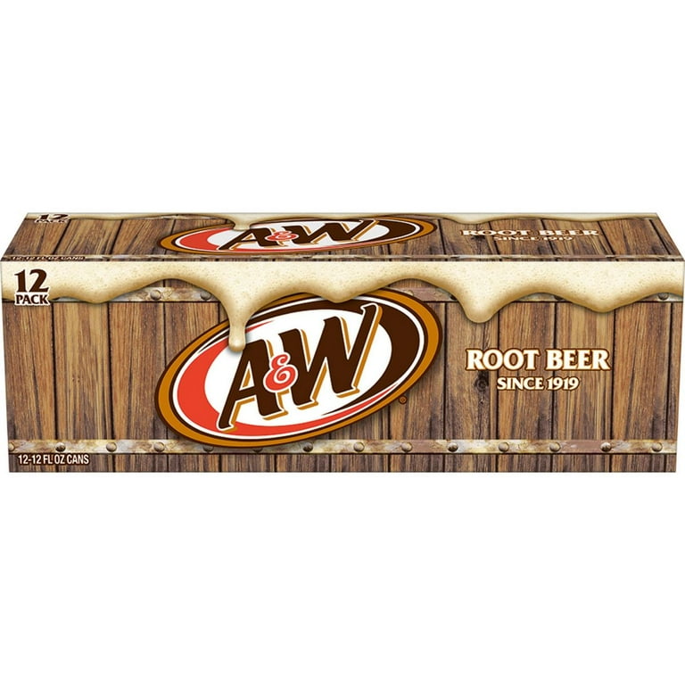 DSD Beverages, A&W Root Beer Zero Sugar Soda, 12pk, 12 fl oz Cans