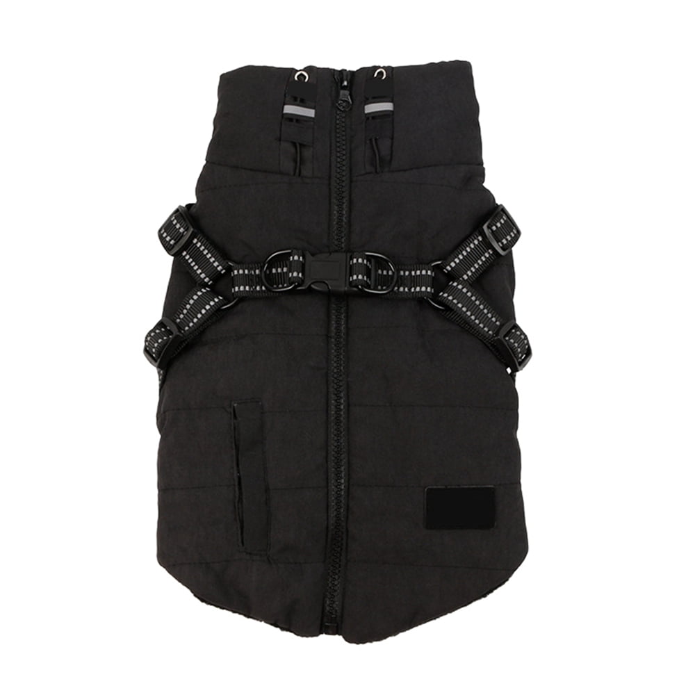 Baywell Winter Dog Coat Fleece Dog Jacket with Harness Waterproof Dog