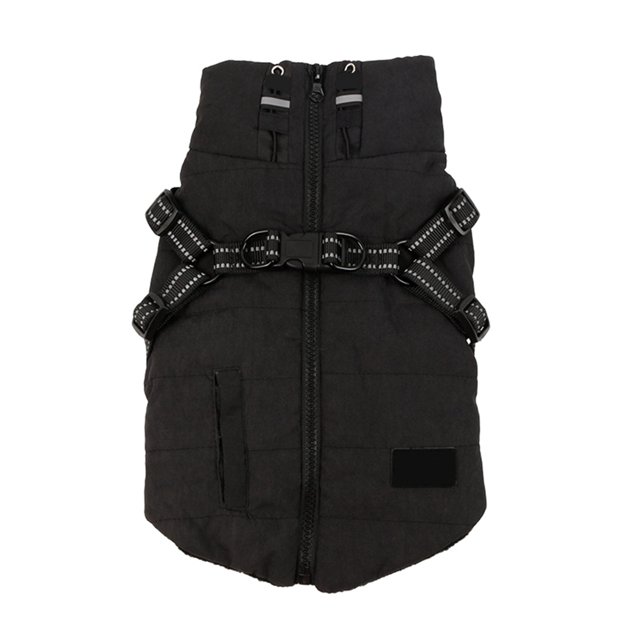 Baywell Winter Dog Coat Fleece Dog Jacket with Harness Waterproof Dog