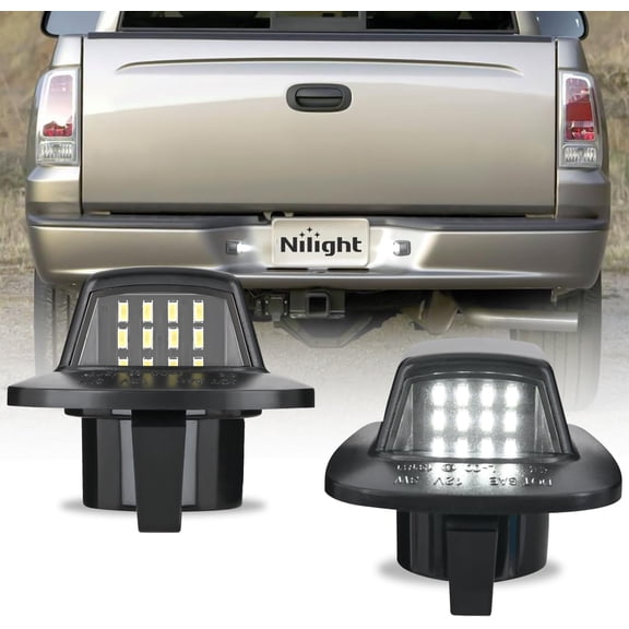 Nilight License Plate Lights Compatible with 1997 1998 1999 2010 2011 Dodge Dakota 2006-2009 Mitsubishi Raider with Black Housing 6000K White 2PCS Pack