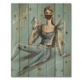 thumbnail image 3 of Designart 'Stylish Beautiful Woman Wearing Medical Mask' Traditional Print on Natural Pine Wood, 3 of 5
