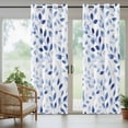 thumbnail image 5 of Outdoor Curtains for Patio Waterproof, Navy Blue Eucalyptus Outdoor Privacy Panels Grommet, Spring Summer Botanical Leaves Blackout Outside Curtains for Porch/Cabana/Pergola/Gazebo 54"x95", 1 Panel, 5 of 8