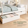 thumbnail image 3 of DTTRA Twin over Full Bunk Bed with Storage Drawers, Curved Guardrails & Side Shelves, Beige, 3 of 8
