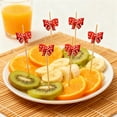thumbnail image 5 of dajkiuy 100Pcs Bow Cocktail Picks, Cute Bowknot Toothpick Long Cocktail Appetizer Skewer for Fruit Drink Dessert Party Supplies, 5 of 7