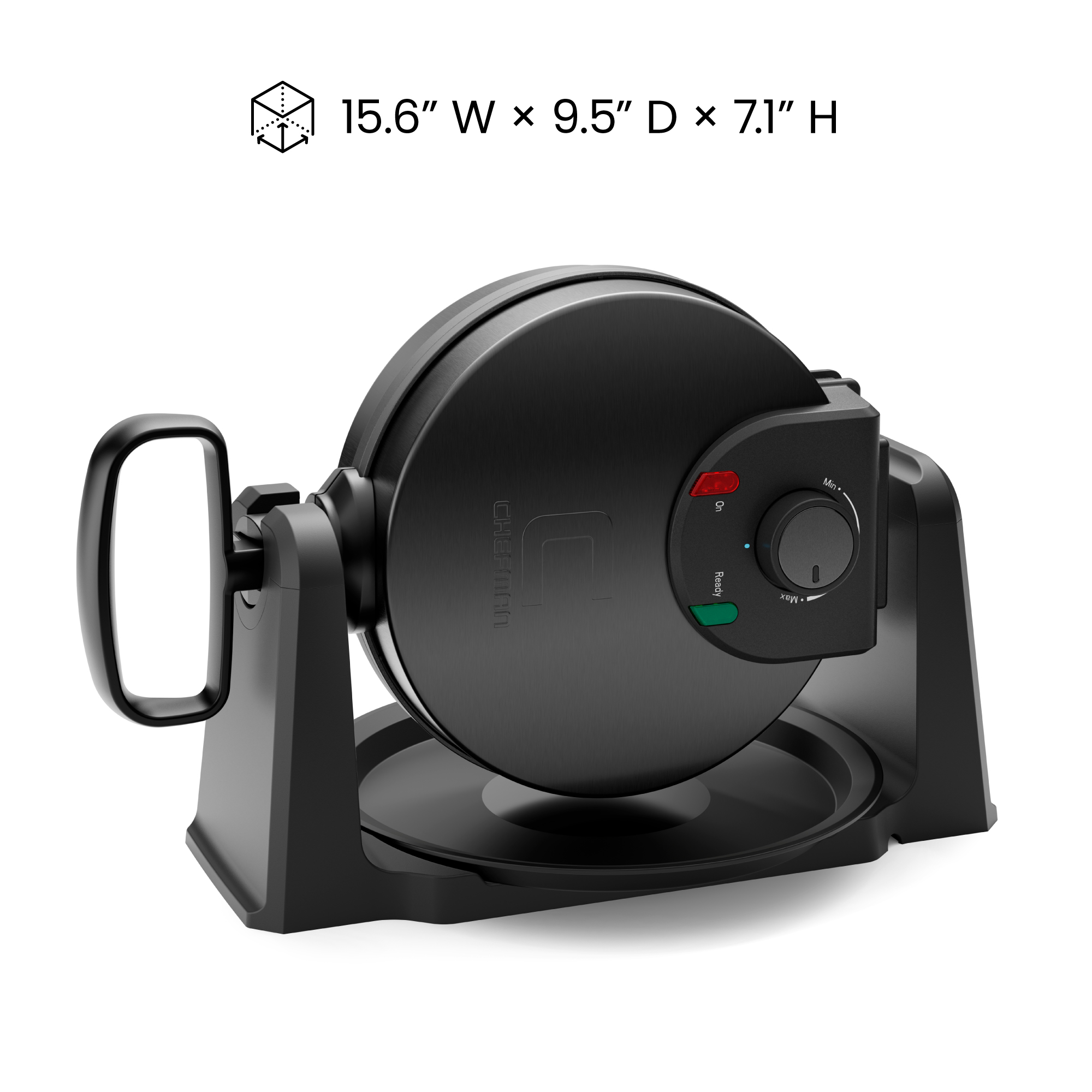 Chefman Flip Belgian Waffle Maker, Black photo 3
