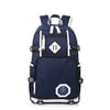 Fashion Causal Canvas Rucksack Shoulder Bag Hiking Travel Outdoor Sports Daypack School Book Bag Laptop Bag for Girls / Boys- Dark Blue