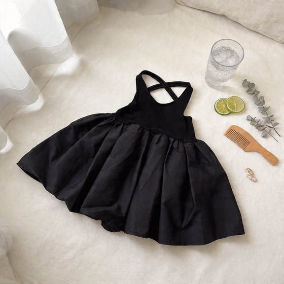 Girls Floral Print Full Length Dress Tiered Ruffle Sleeveless Summer Party Wear Casual Beach OutfitBlack6-7 Years