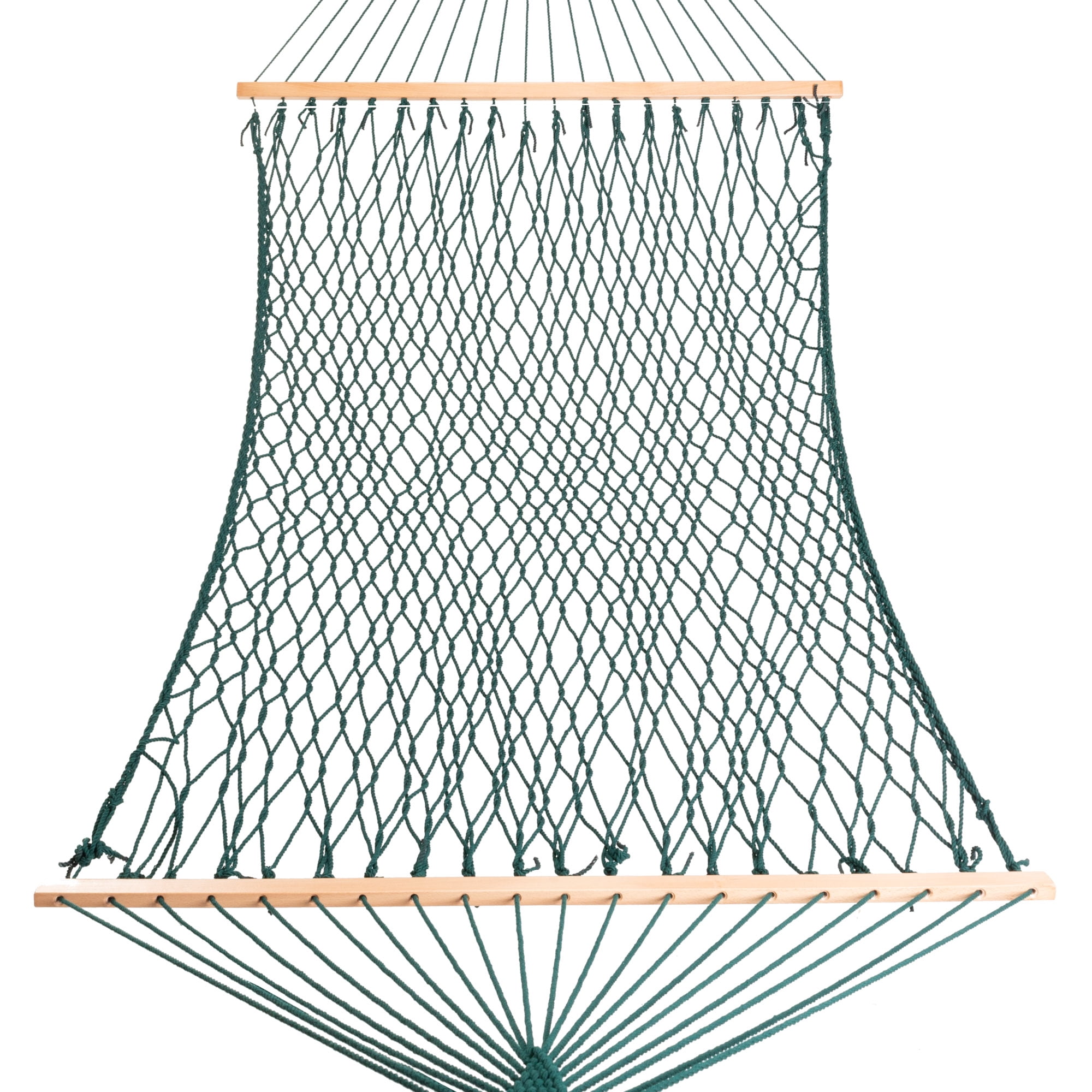 Castaway Living 13 ft. Double Green Polyester Rope Hammock w/ Extension Chains , Tree Hooks &