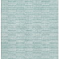 thumbnail image 3 of HomeRoots 666360 8 x 10 ft. Turquoise Gray & Ivory Striped Washable Machine Made Rectangle Area Rug with UV Protection, 3 of 6