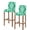 Green, variant on Brown Boho Bar Stool Covers Set of 2, Vintage Classic Bohemia Flower Textured Stretch Washable Bar Chair Covers with Backs, Removable Pub Counter Height Chair Cover for Kitchen Dining Room Cafe