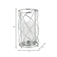 thumbnail image 5 of Sculptural Metal Hurricane Candle Holder for Table Centerpiece - Decorative Pillar Candlestick Holder for Home Decor Accents - Elegant Candle Stand for Entryway or Any Occasion - 13", Silver, 5 of 16