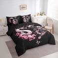 thumbnail image 3 of Castle Fairy Black White Dragon Bedding Comforter Set,Cherry Blossom Full Bedding Set, 3 of 8