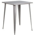 thumbnail image 2 of Flash Furniture Commercial Grade 31.5" Square Silver Metal Indoor-Outdoor Bar Height Table, 2 of 9