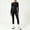 Black, variant on Sets For Women 2 Piece Quick Dry Activewear Set Long Sleeve Yoga Gym Workout Clothes Army Green L