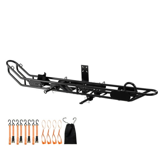KFFKFF Motorcycle Carrier, 500 lbs Capacity, Durable Steel Hitch Mount Rack with Anti-Tilt Lock, Straps & Stabilizer, Scooter Dirt Bike Transport Solution for Vehicles with 2-Inch Hitch Receiver