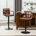thumbnail image 5 of Duhome Elegant Lifestyle Bar Stools with Back Set of 2, Faux Leather Barstools with Arms Modern Swivel Counter Stools Adjustable Brown, 5 of 6