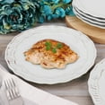 thumbnail image 5 of Modern Southern Home Capri 6 Piece 11 Inch Stoneware Embossed Dinner Plate Set in White, 5 of 5
