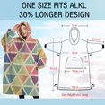 thumbnail image 4 of Oversized Wearable Blanket Hoodie,Multi Color Triangle Checkered Pattern Sherpa Blanket Hoodie with Super Pockets,Super Warm Fuzzy Pullover for Women & Men, 4 of 6