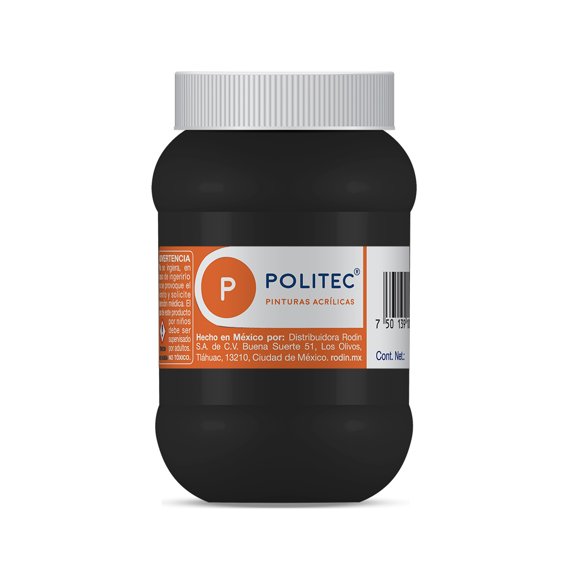 Pintura Acrilica POLITEC Color Negro Intenso 500 ML