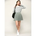thumbnail image 6 of Made by Johnny Women's Casual Mini Flared Plain Pleated Skater Skirt with Shorts XS GREY, 6 of 6