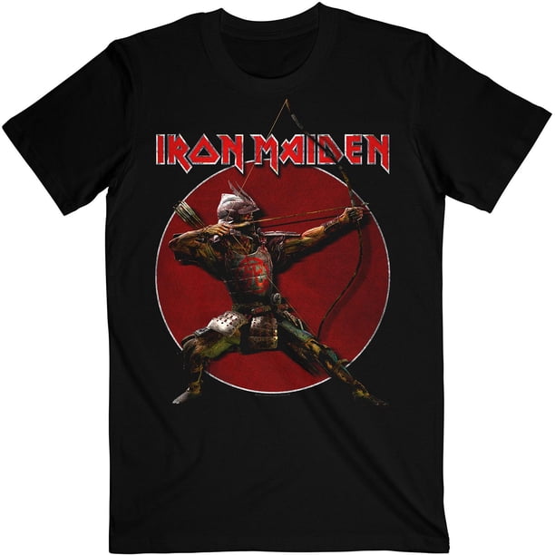 Iron Maiden - Camiseta Senjutsu Eddie Archer Círculo para Adultos Unisex (Negro, Rojo)