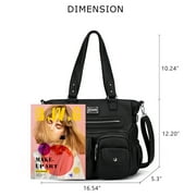KL928 Large Tote Bag for Women Shoulder Crossbody Purses Hobo Bag (Black)