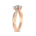 thumbnail image 4 of 1 Carat IGI Certified Round Shape Lab Grown Diamond Engagement Ring | 14K Rose Gold | Twisted Vine Lab Diamond Ring | FG-VS1-VS2 Quality Friendly Diamonds, 4 of 5