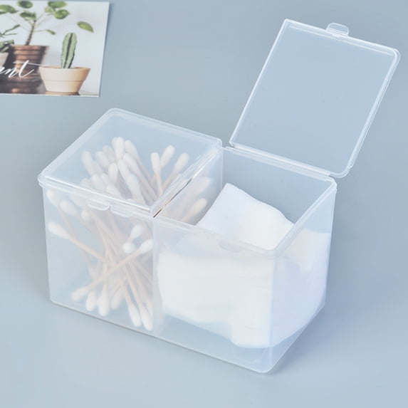 opvise Nail Art Storage Box Translucent Multi-fuction Plastic 2 Grids Storage Case for Nail Art Shop Translucent