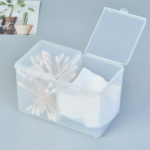 opvise Nail Art Storage Box Translucent Multi-fuction Plastic 2 Grids Storage Case for Nail Art Shop Translucent