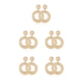 thumbnail image 1 of Pendientes Circulares Qarigey Trenzados de Rattan con Hoja Cobre Blanco, 1 of 6