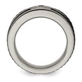thumbnail image 2 of Grey Titanium Ring Band Wedding Black Spinel Round, 2 of 7