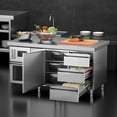 thumbnail image 5 of Sidasu Outdoor Kitchen Drawer Combo 28''W x 22''H x 19.5''D, Multi-Layer Design Access Door &Triple Drawers Combo Stainless Steel with Partition Perfect for Outdoor Kitchen BBQ Island, 5 of 9